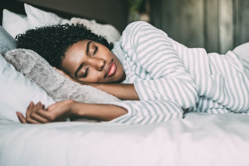 woman sleeping on her side