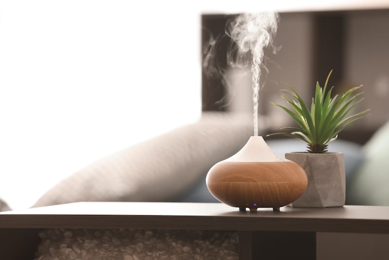 Aroma diffuser on table