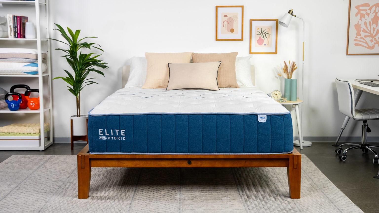 A picture of the Bear Elite Hybrid Mattress in Sleep Foundation's test lab.