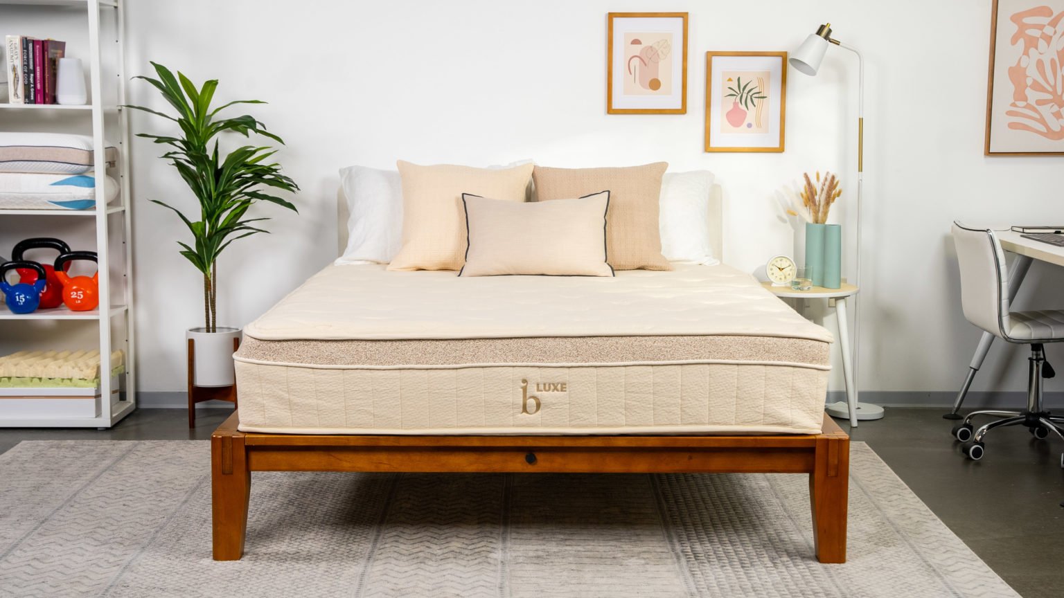A picture of the Birch Luxe Mattress in Sleep Foundation's test lab.