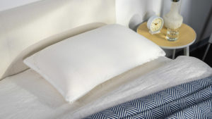 A picture of the Brooklyn Bedding Talalay Latex Pillow in Sleep Foundation's test lab.