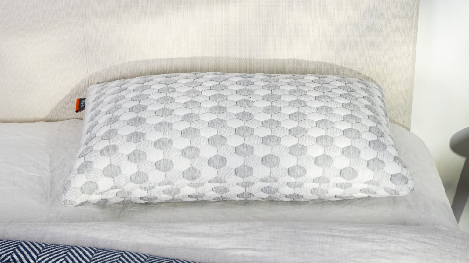 A picture of the Layla Kapok Pillow in Sleep Foundation's test lab.