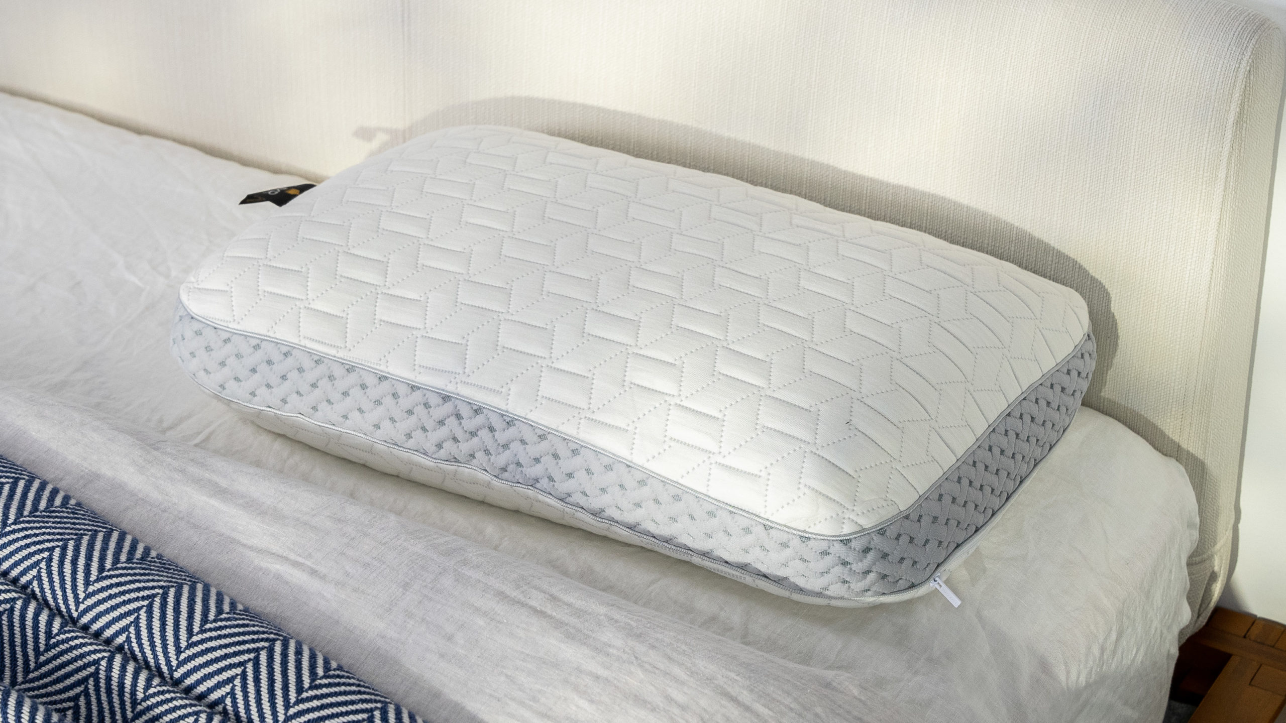 A picture of the Luxome LAYR Customizable Pillow in Sleep Foundation's test lab.