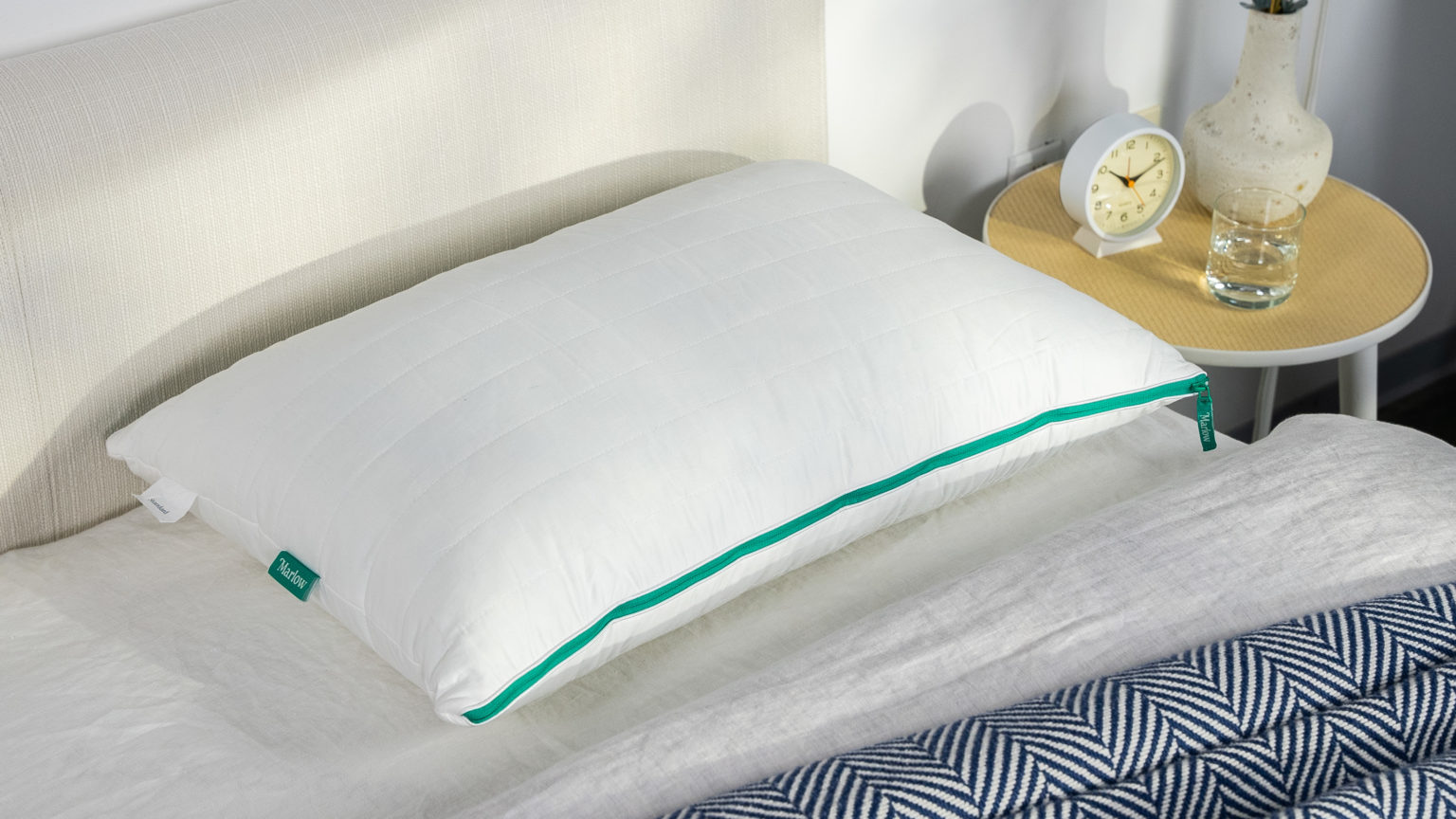 A picture of the Marlow Pillow in Sleep Foundation's test lab.