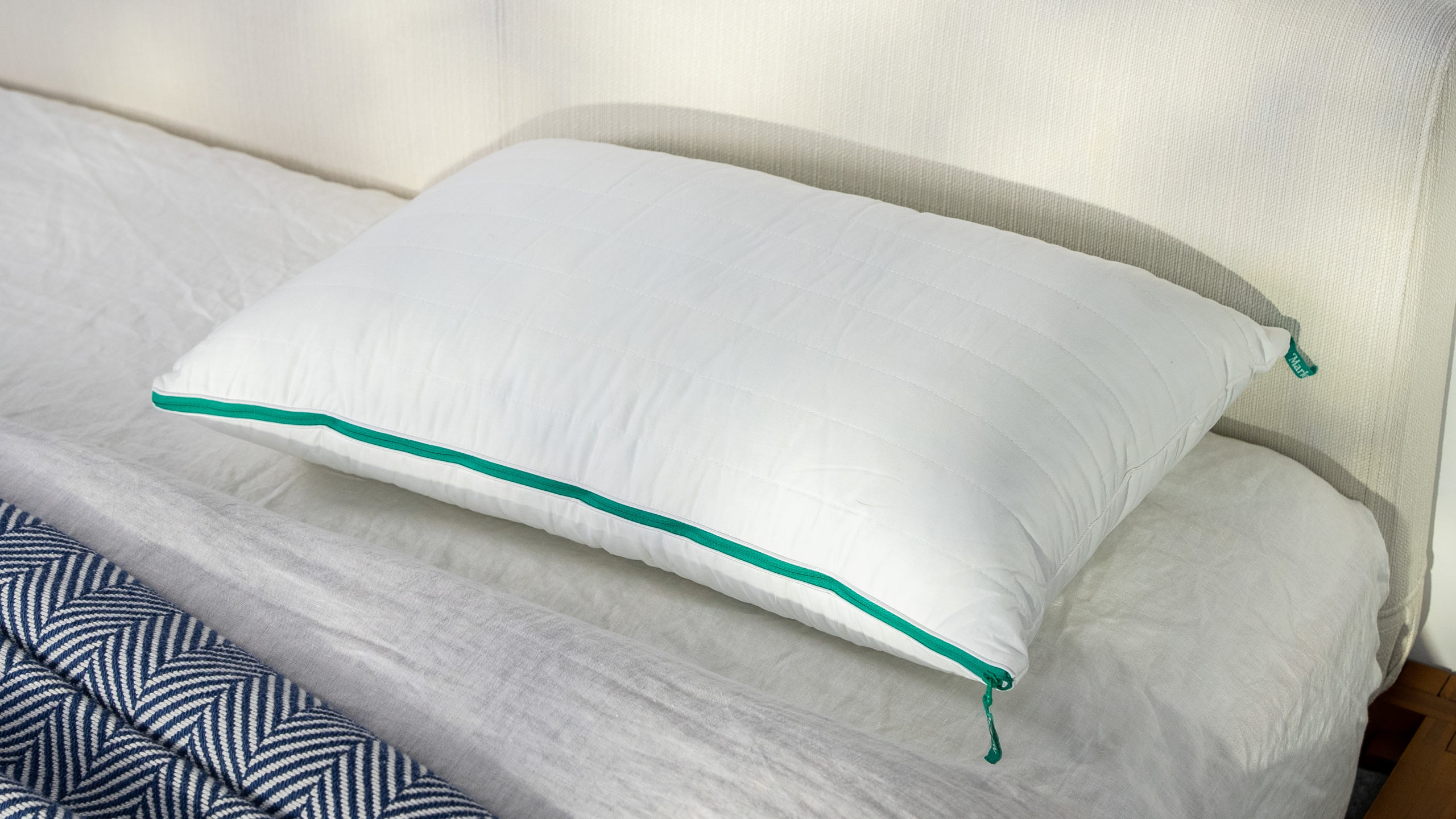 A picture of the Marlow Pillow in Sleep Foundation's test lab.
