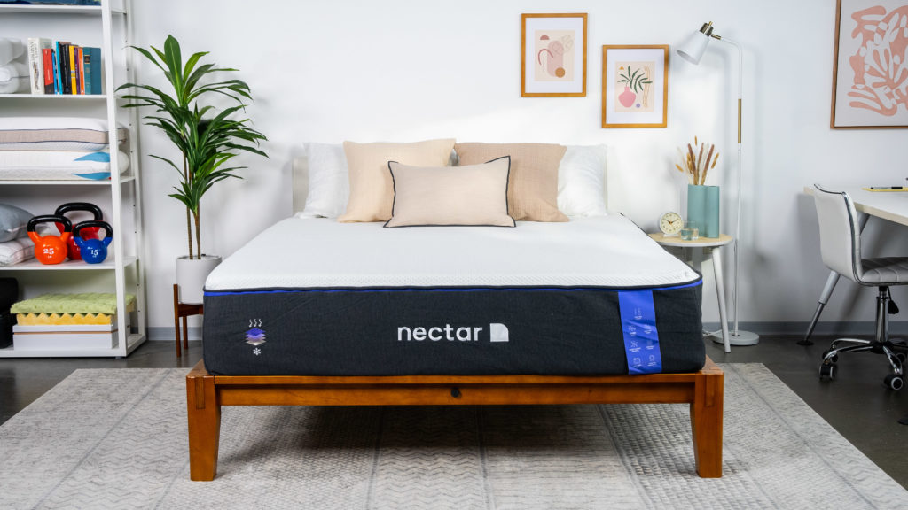 A picture of the Nectar Premier Mattress in Sleep Foundation's test lab.