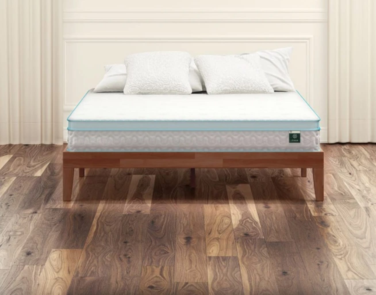 Product page image of the Zinus Mint Green Hybrid Mattress