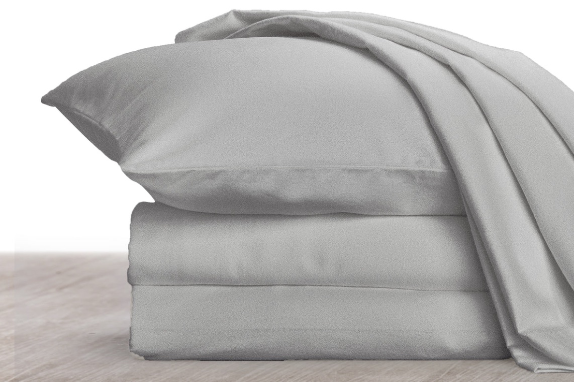 Product page photo of the SOL Organics Brushed Flannel Sheet Set