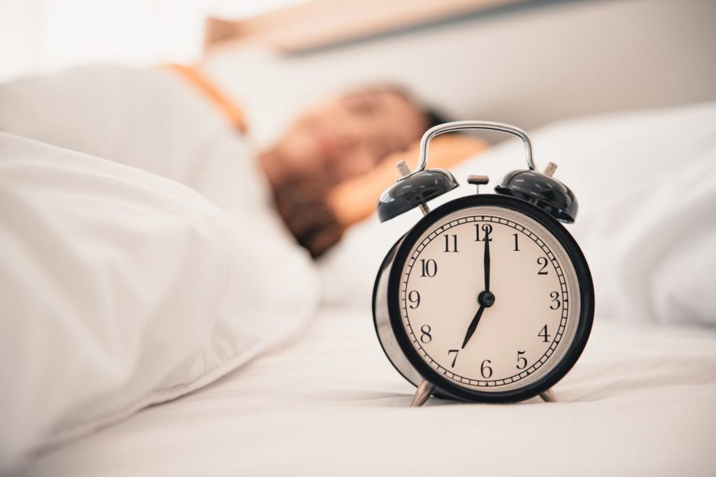 Clock on bed