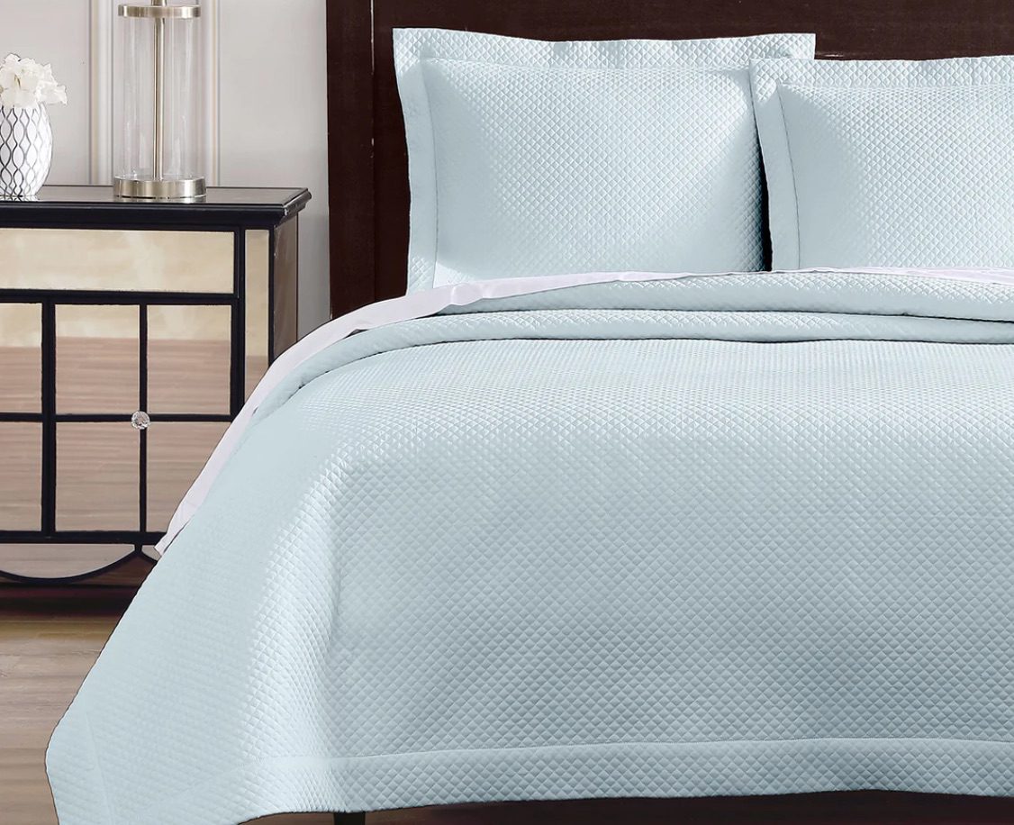 Product page photo of the Pure Parima Diamond Quilted Coverlet