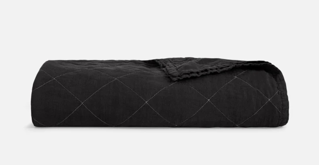Product page photo of the Brooklinen Linen Quilt