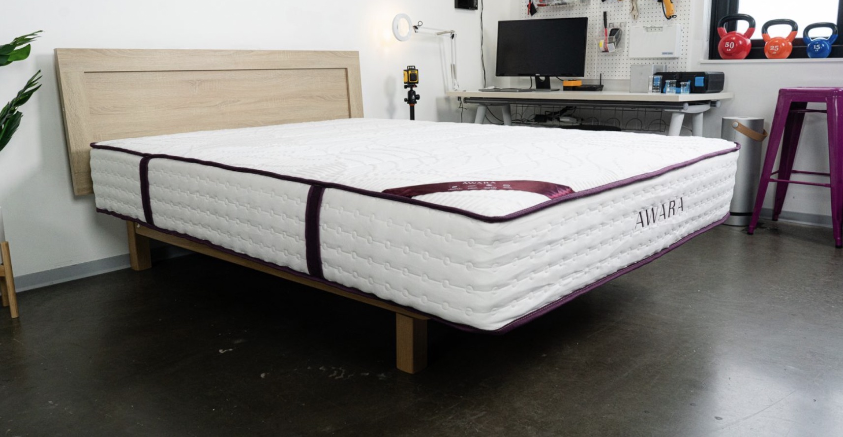 Photo of the Awara Mattress in our Seattle Test Lab
