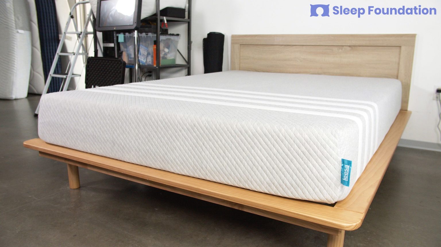 A picture of the Leesa Original Mattress in Sleep Foundation's test lab.