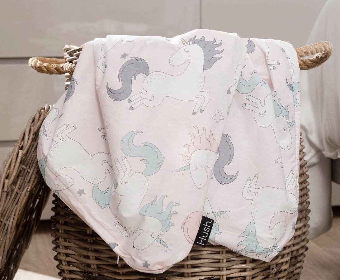 Product page photo of the Hush Weighted Blanket for Kids