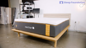 A picture of the Nectar Premier Copper Mattress in Sleep Foundation's test lab.