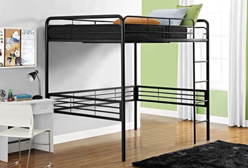 Amazon.com photo of the DHP Metal Loft Bed with Ladder