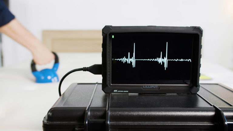 Close-up of motion isolation test results for the Saatva HD mattress