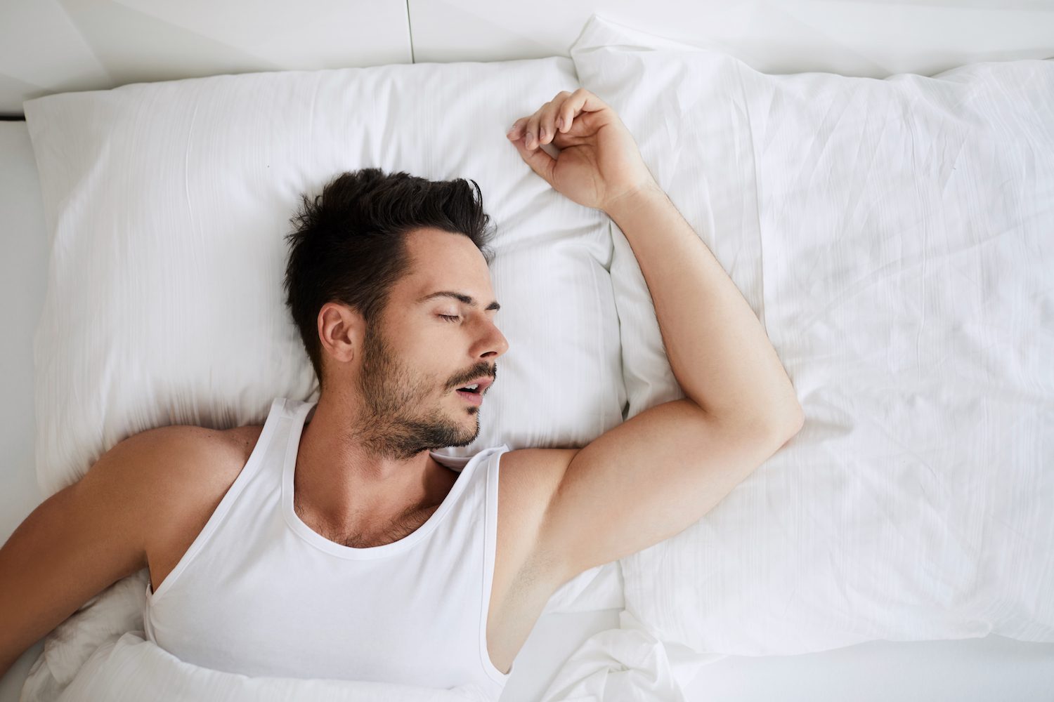 Man sleeping with mouth open