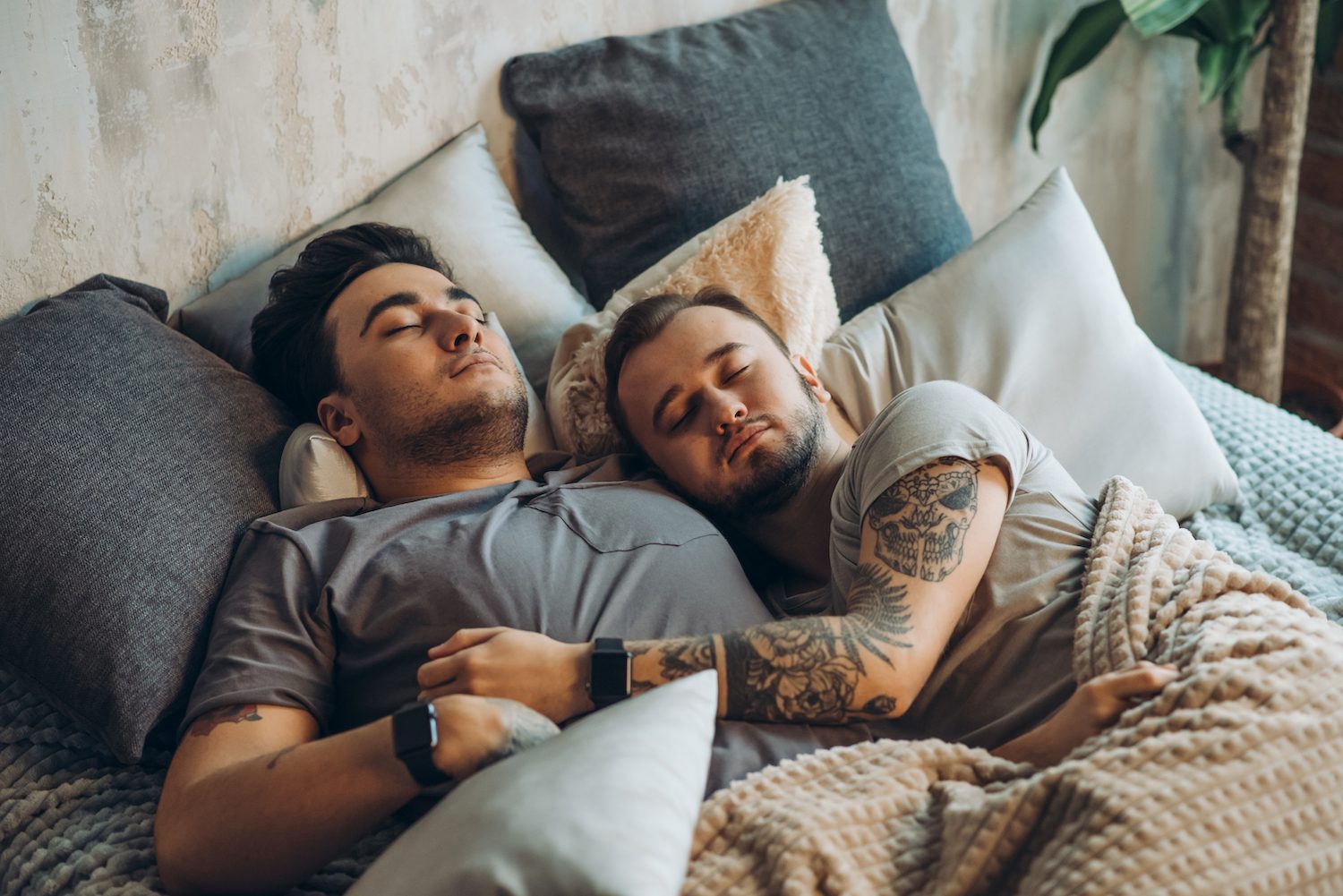 Gay sleeping handjob