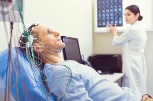 Man having an EEG done