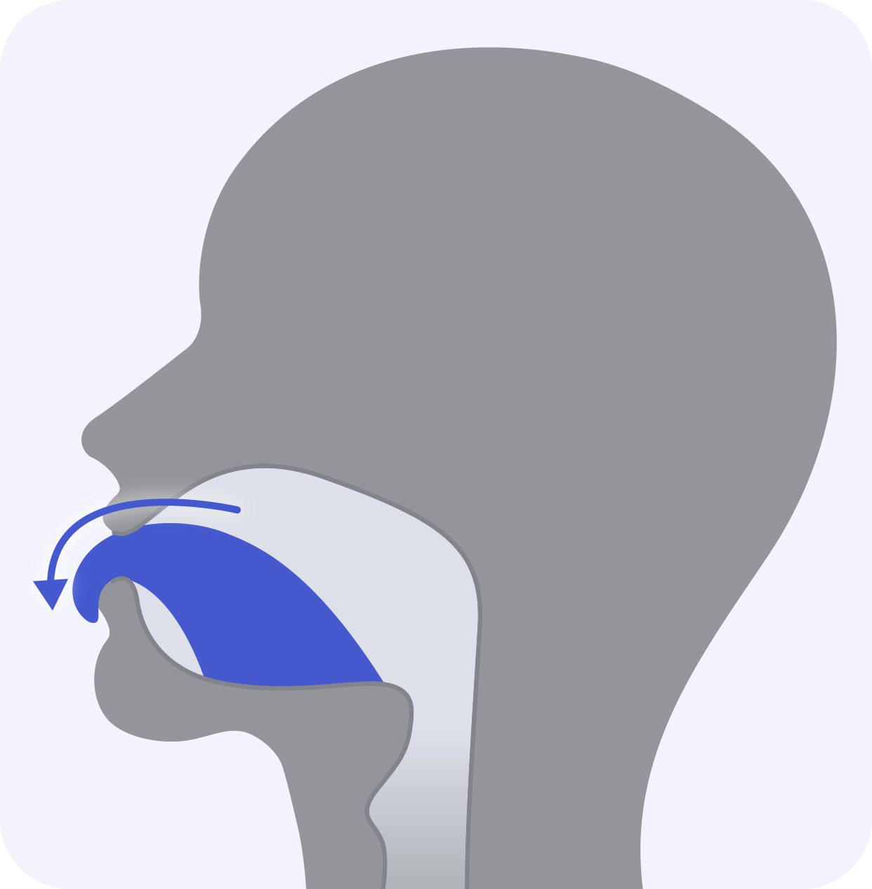 Diagram illustrating the tongue stretch exercise