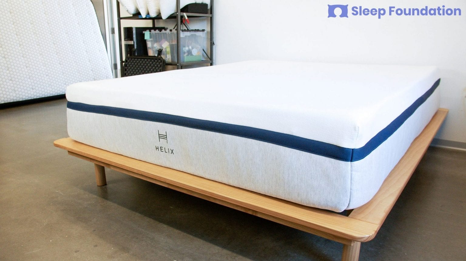 A picture of the Helix Midnight Mattress in Sleep Foundation's test lab.
