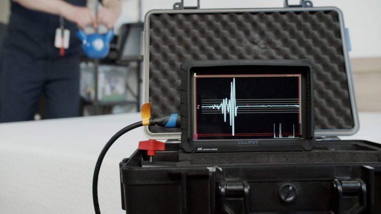 Close-up of motion isolation test results for the Tuft & Needle Original mattress