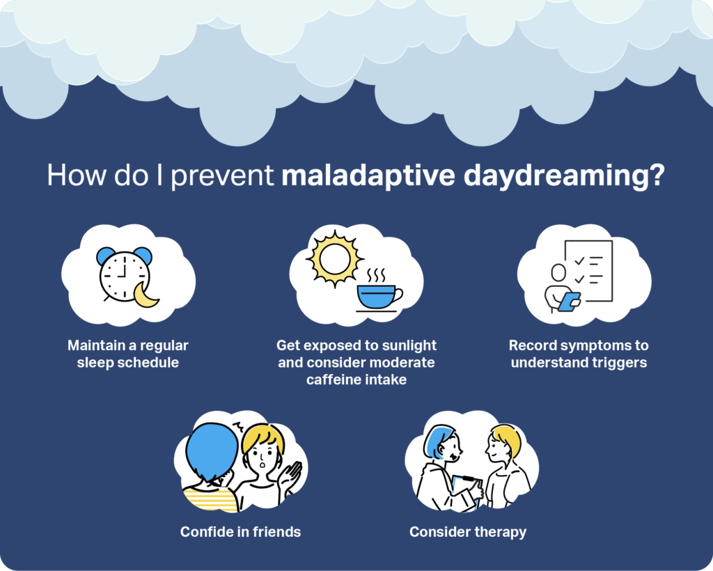 Infographic on how to prevent maladaptive daydreaming