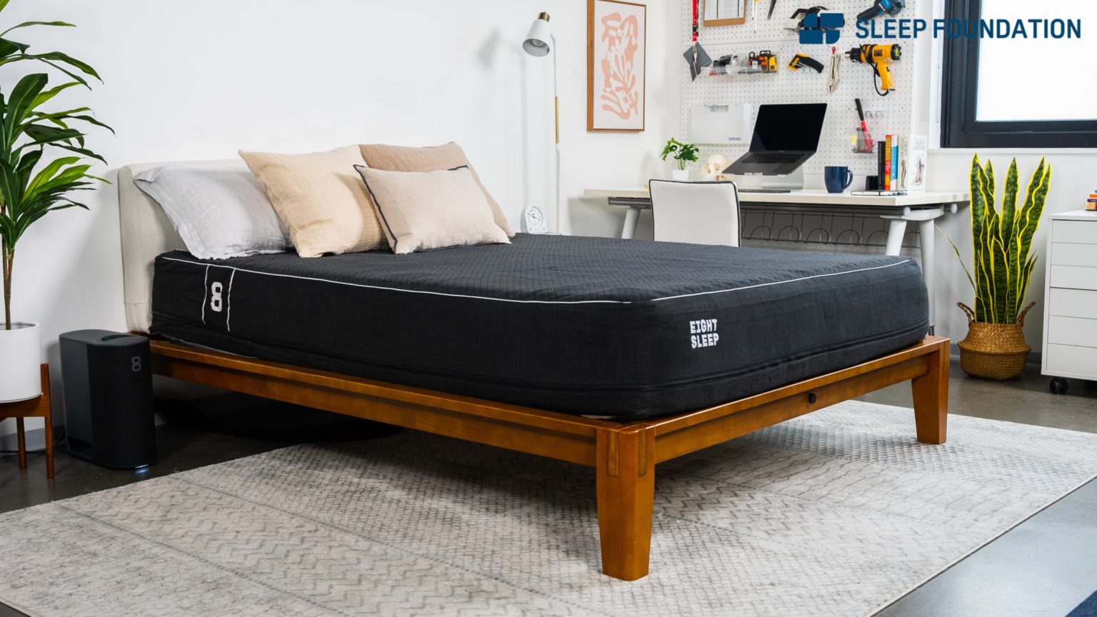 A picture of the Eight Sleep Pod 3 Mattress in Sleep Foundation's test lab.