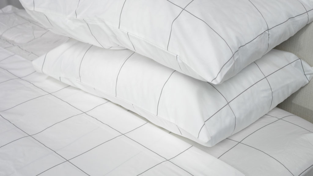 A picture of the Brooklinen Luxe Core Sheet Set in Sleep Foundation's test lab.