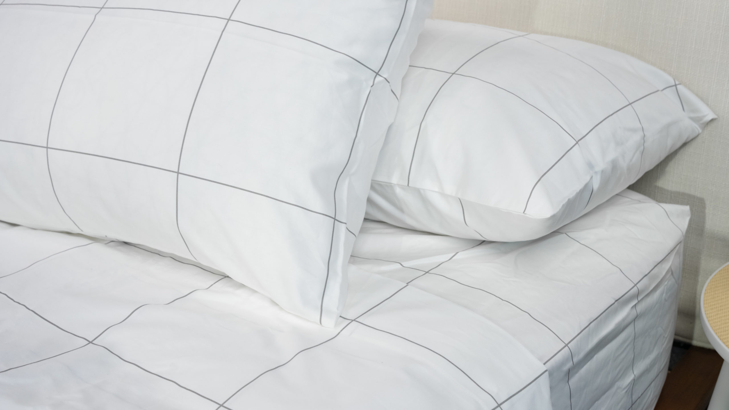 A picture of the Brooklinen Luxe Core Sheet Set in Sleep Foundation's test lab.