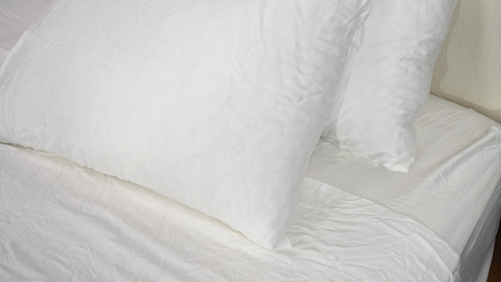 A picture of the Cozy Earth Bamboo Sheet Set in Sleep Foundation's test lab.