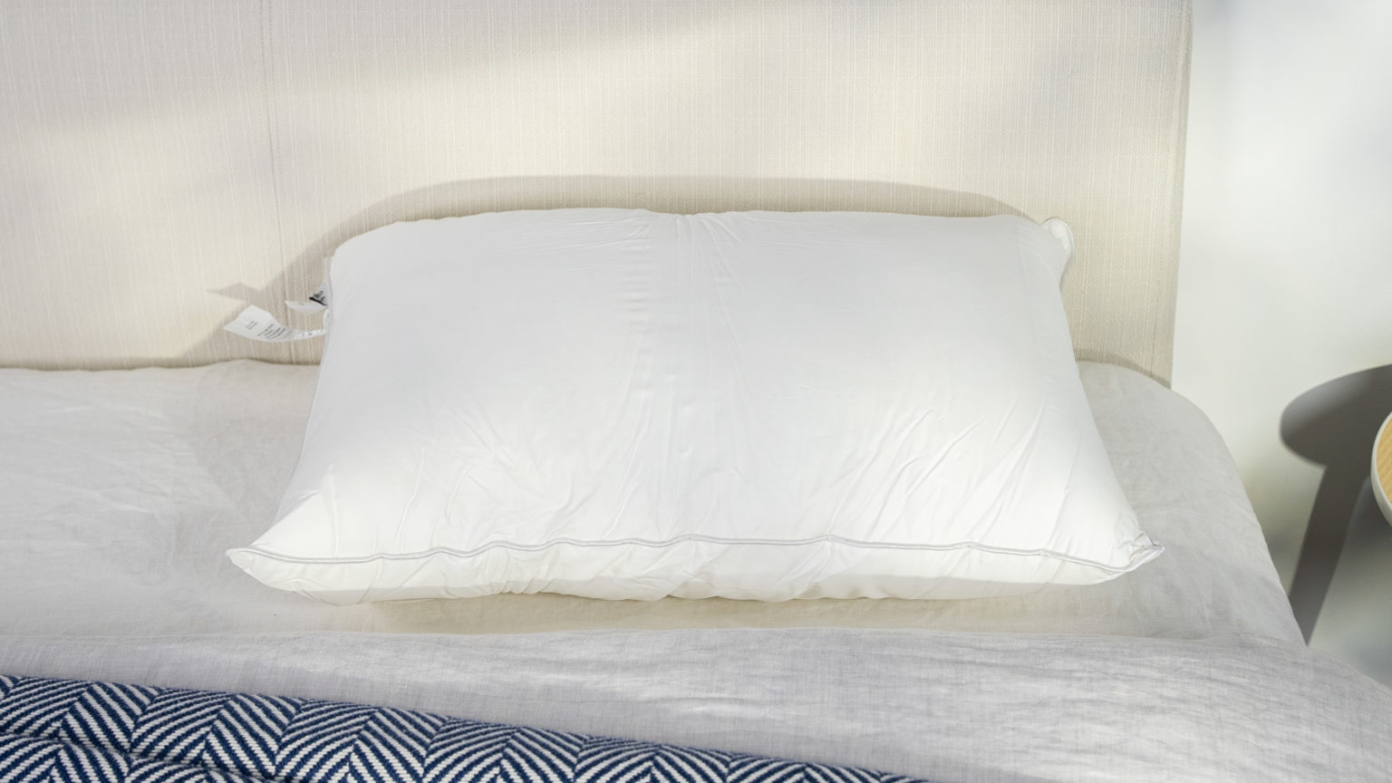 A picture of the Sweet Zzz Plant-Based Pillow in Sleep Foundation's test lab.