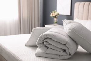 a photo of a comforter on a bed
