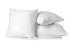 Soft pillows on a white background