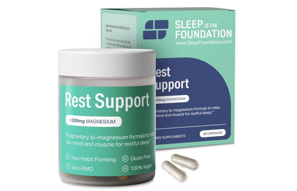 Amazon.com photo of the Sleep Is the Foundation Rest Support Magnesium Supplements
