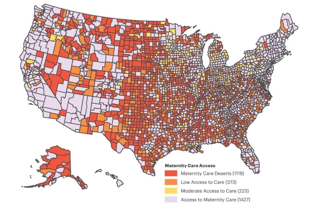 Maternity care deserts, 2020