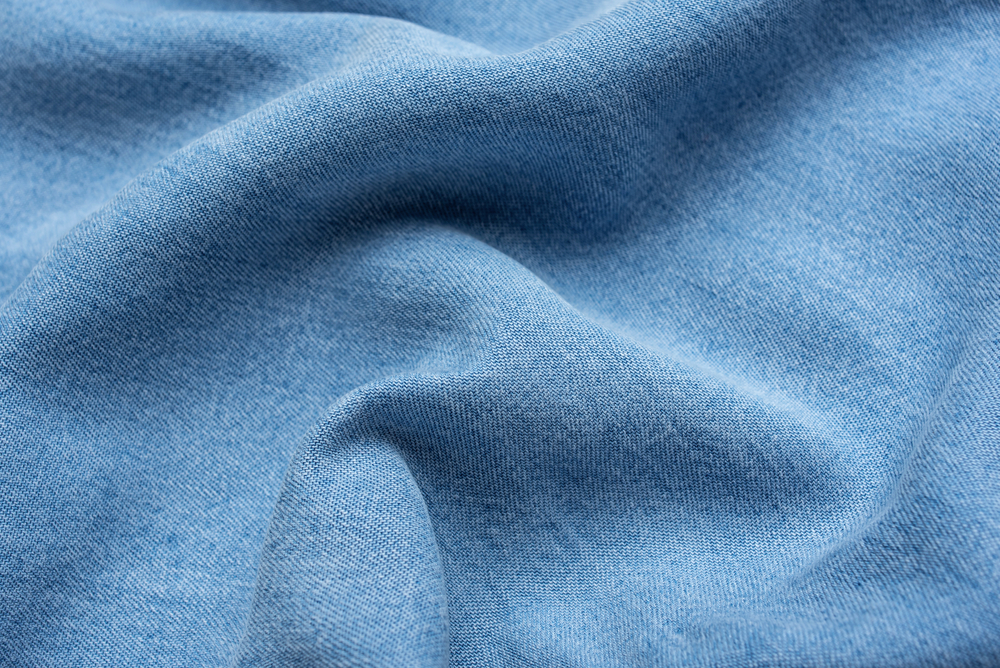 Ultra-thin tencel fabric in a denim color