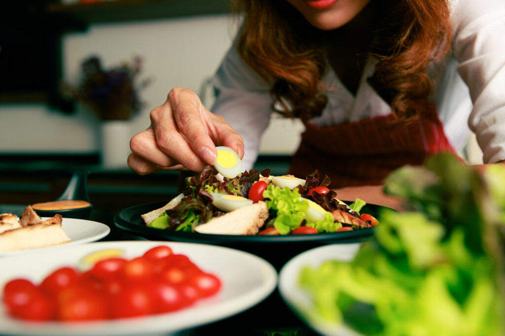 person preparing keto meal