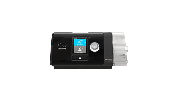 A product photo of the resmed airsense 10 cpap machine.