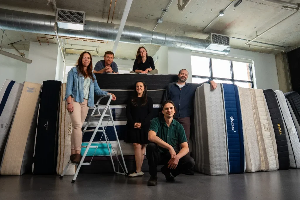 Test Lab mattress testing team